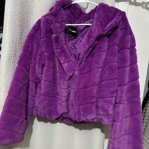 Fashion Nova Vibrant Purple Faux Fur Jacket